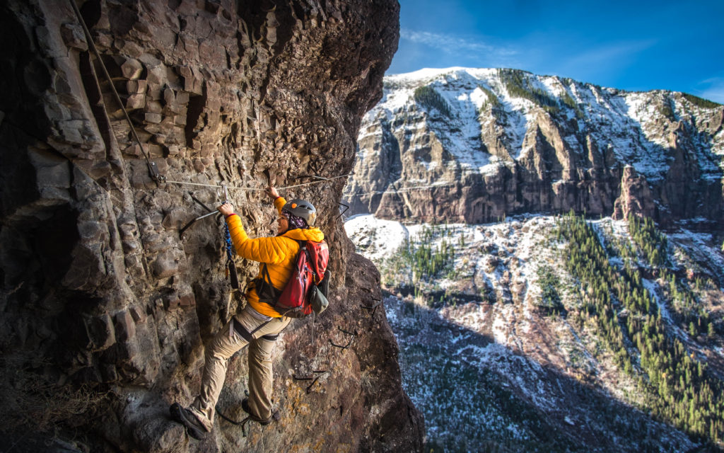 Via ferrata in Telluride, CO by Marisa Jarae, the diversity dilemma in outdoor media