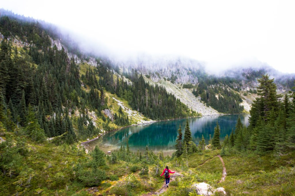 Diana Deaibes hiking the Tolmie Peak Trail, WA, the diversity dilemma in outdoor media