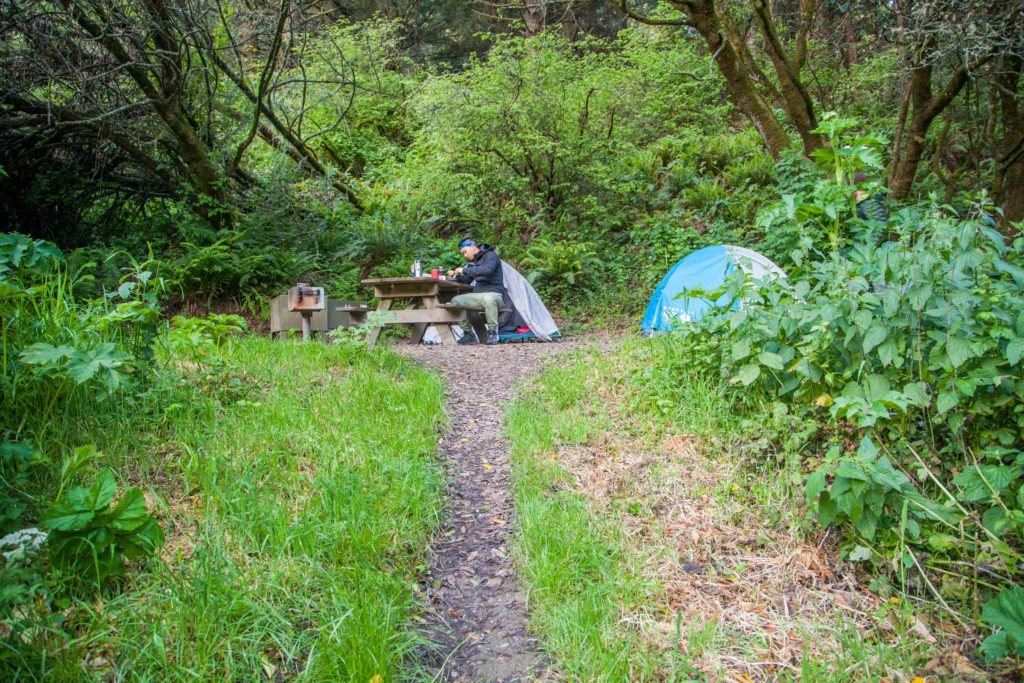 Backpacking Point Reyes Glen Camp