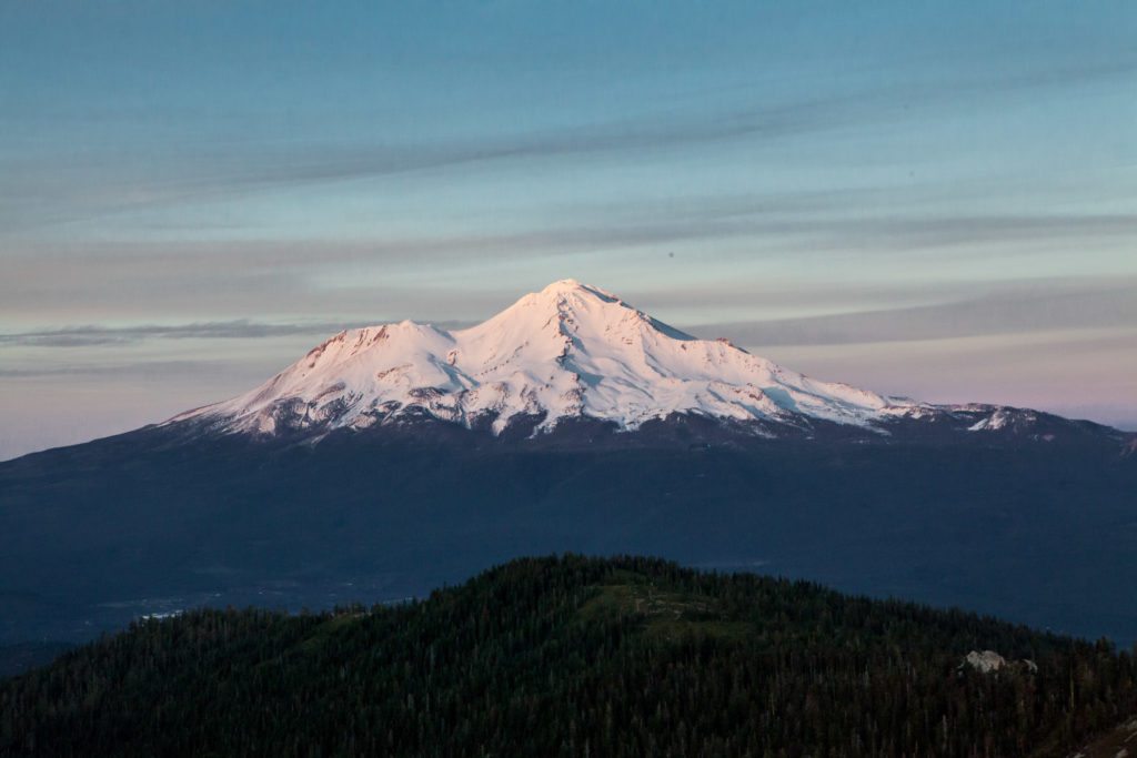 Mount Shasta at Sunset from Heart Lake