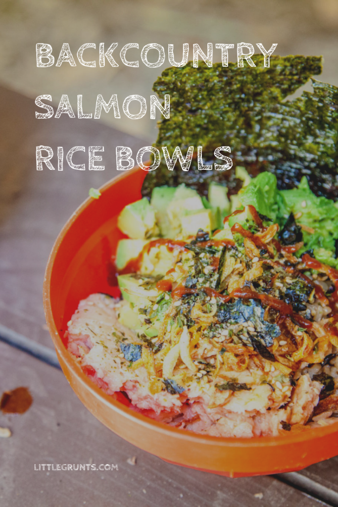 Recipe for backcountry salmon rice bowls