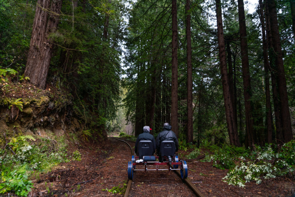 Riding the Skunk Train Rail Bikes