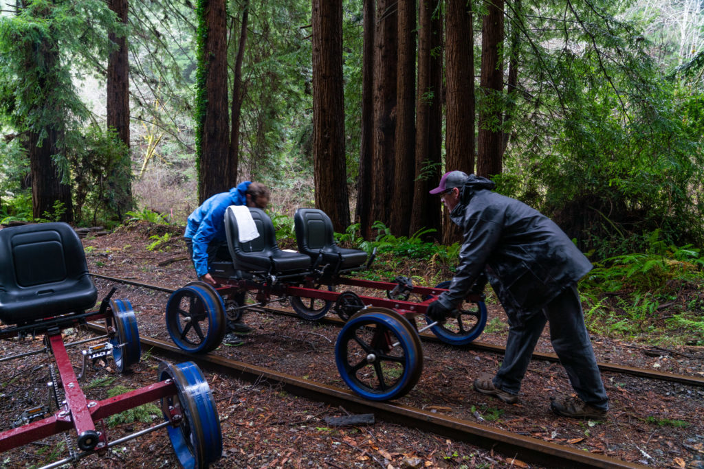 Riding the Skunk Train Rail Bikes