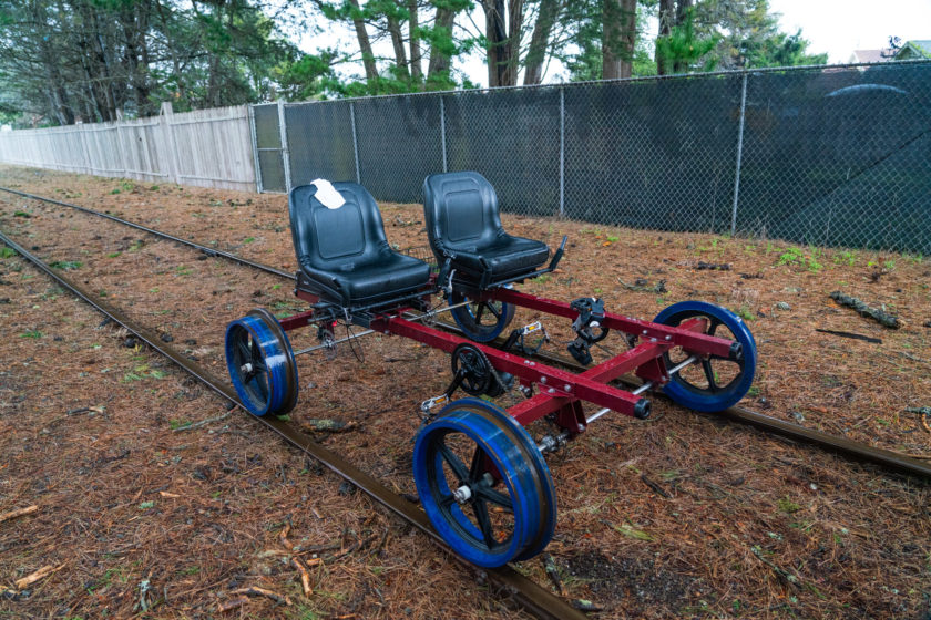 All Aboard the Skunk Train Rail Bikes - littlegrunts.com