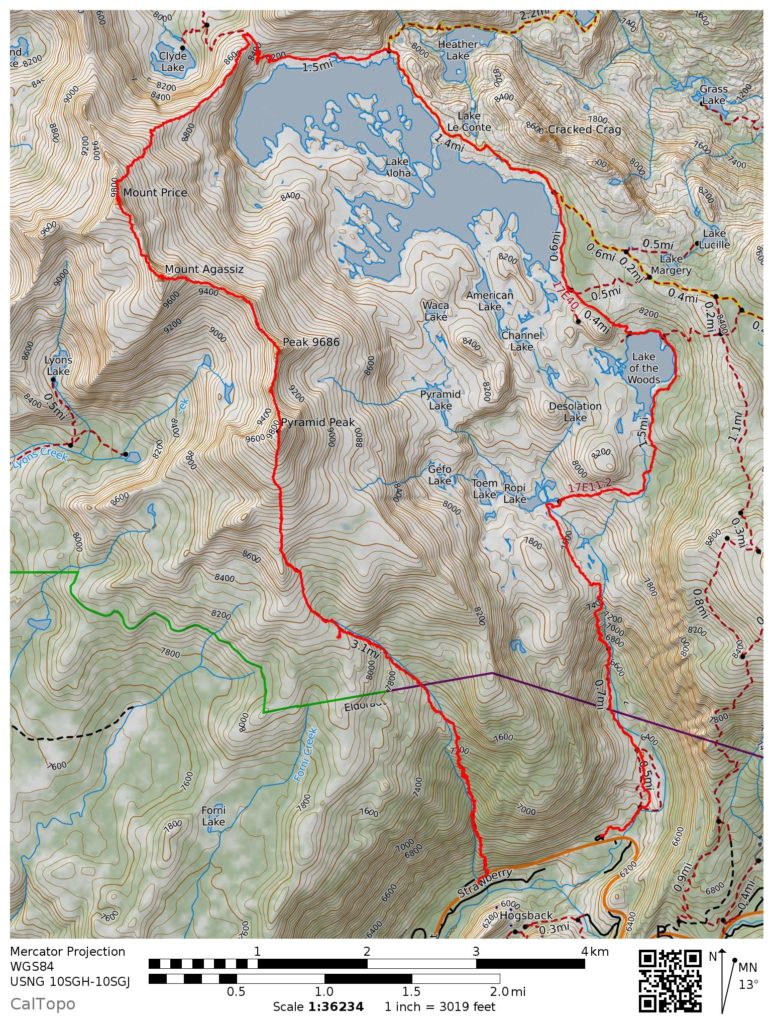 Pyramid to Price Traverse Map